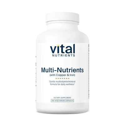 Vital Nutrients Multi-Nutrients 4 - Citrate/Malate Formula (with Copper and Iron) - Multi Vitamin/Mineral Formula with Potent Antioxidants - Bioavailable Form - Non-GMO - 180 Capsules