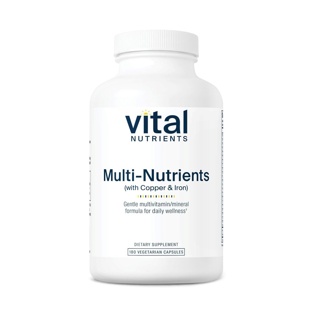 Vital Nutrients Multi-Nutrients 4 - Citrate/Malate Formula (with Copper and Iron) - Multi Vitamin/Mineral Formula with Potent Antioxidants - Bioavailable Form - Non-GMO - 180 Capsules