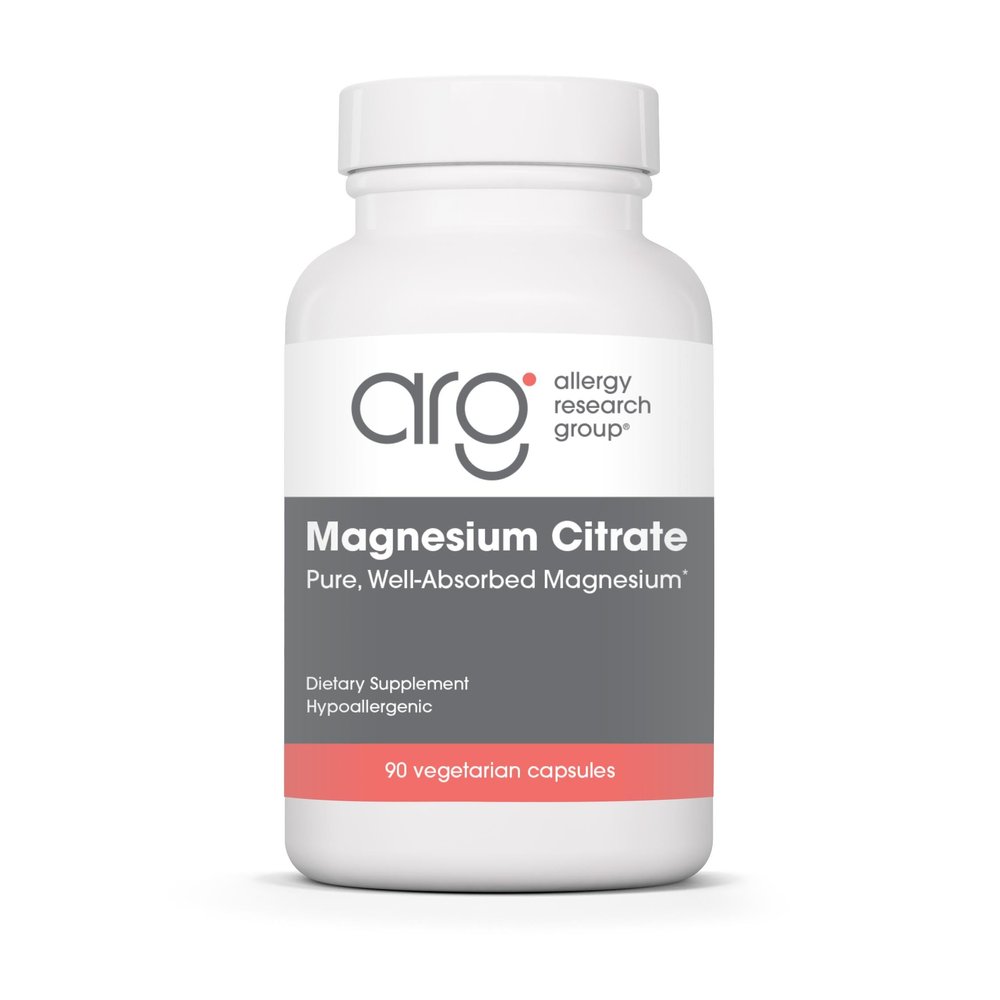 Allergy Research Group Magnesium Citrate - Supports Energy Levels, Bone Health & Stress Response - Delivers 170 mg Magnesium Citrate - Bioavailable - 90 Servings - 90 Capsules