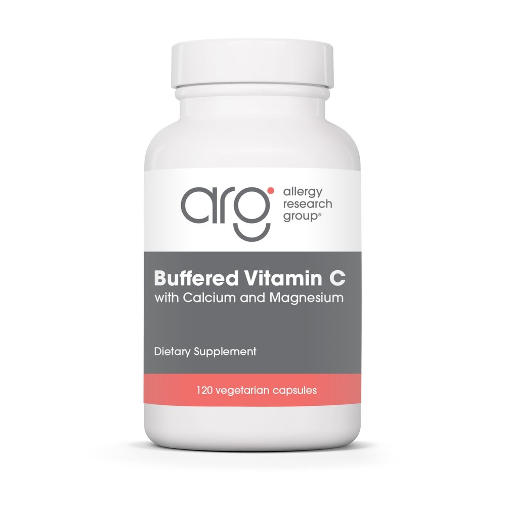 Allergy Research Group Buffered Vitamin C - Buffered Vitamin C 100mg per Serving, Ascorbic Acid Powder Capsules with Calcium Magnesium Complex, Immune Health - 120 Capsules
