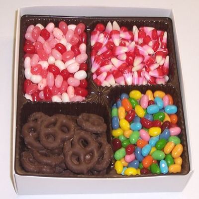 Scott's Cakes Large 4-Pack Cupid Corn, Conversation Beans, Valentine Beans, & Dark Pretzels
