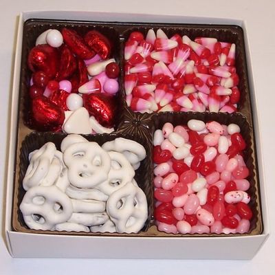 Scott's Cakes Large 4-Pack Cupid Corn, Deluxe Valentine Mix, Valentine Beans, & White Pretzels