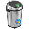 iTouchless Glide 18 Gallon Sensor Trash Can with Wheels and AbsorbX Odor Control System, Stainless Steel, 68 Liter Automatic Kitchen or Office Garbage Bin view 1