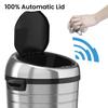 iTouchless Glide 18 Gallon Sensor Trash Can with Wheels and AbsorbX Odor Control System, Stainless Steel, 68 Liter Automatic Kitchen or Office Garbage Bin view 2
