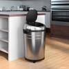 iTouchless Glide 18 Gallon Sensor Trash Can with Wheels and AbsorbX Odor Control System, Stainless Steel, 68 Liter Automatic Kitchen or Office Garbage Bin view 3