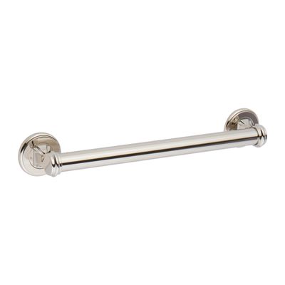 Ginger Grab Bar for Bathroom (24-Inch) Solid Brass Safety Bathtub and Shower Handle for Seniors, Polished Nickel