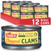 Snow's Wild Caught Chopped Clams Canned, 6.5 oz Can (Pack of 12) - 5g Protein Per Serving - Gluten Free, Keto Friendly, 99% Fat Free view 1