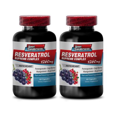Resveratrol Supreme 1200mg Maximum Strength Plus 1200 Red Wine Supplements, resveratrol Supplement red Wine, resveratrol antioxidant, red Wine Extract with resveratrol, red Wine Grape Seed 2 Bottles