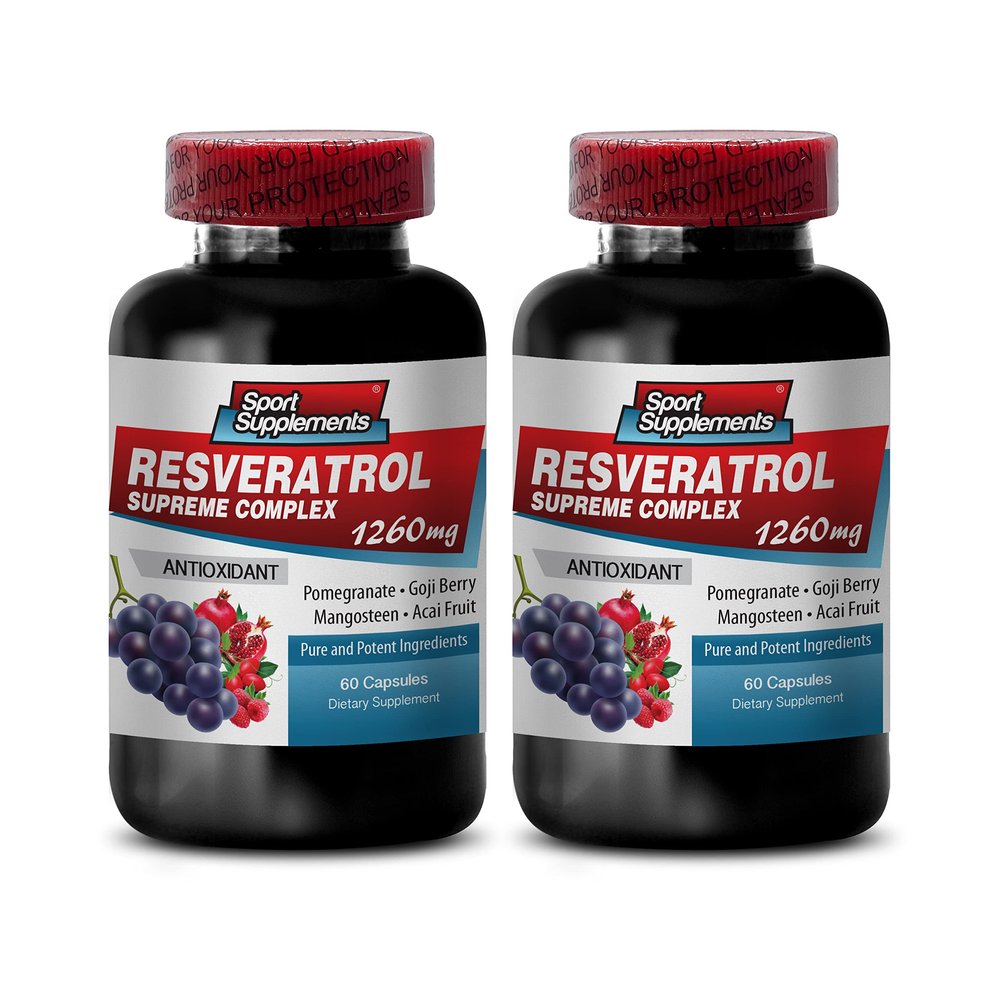 Resveratrol Supreme 1200mg Maximum Strength Plus 1200 Red Wine Supplements, resveratrol Supplement red Wine, resveratrol antioxidant, red Wine Extract with resveratrol, red Wine Grape Seed 2 Bottles