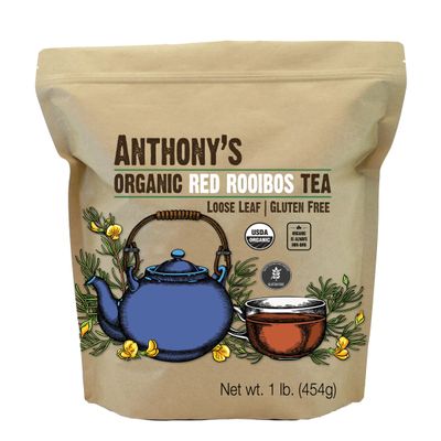 Anthony's Organic Red Rooibos Loose Leaf Tea, 1 lb, Gluten Free, Non GMO, Non Irradiated, Keto Friendly