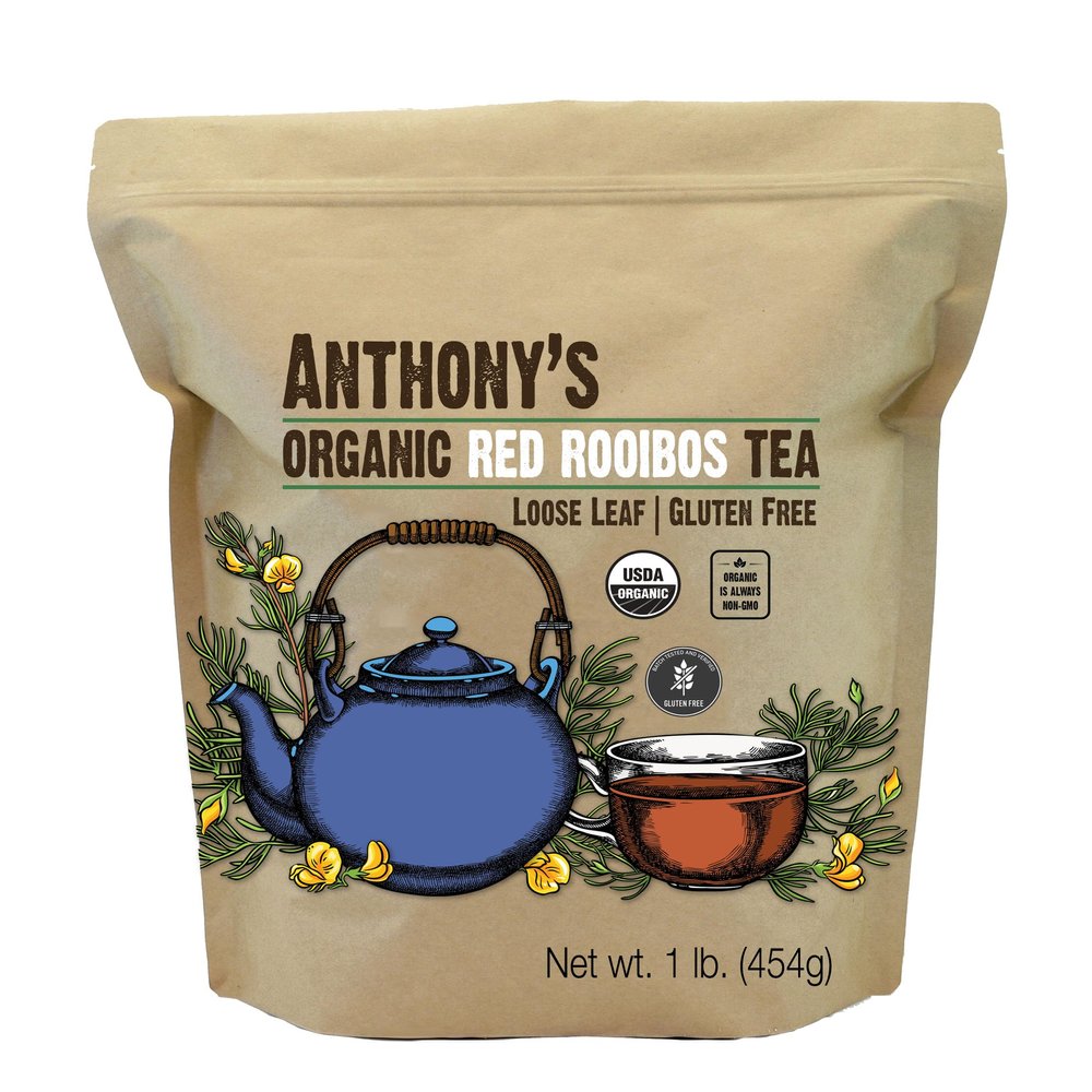 Anthony's Organic Red Rooibos Loose Leaf Tea, 1 lb, Gluten Free, Non GMO, Non Irradiated, Keto Friendly