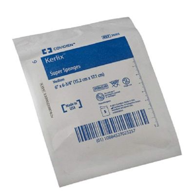 Kendall Super Sponge Medium, 6"X 6 3/4", Tray of 50