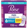 Poise Incontinence & Postpartum Pads for Bladder Leaks, 4 Drop Moderate Absorbency, Regular Length, 132 Count, Packaging May Vary view 1