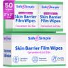 Safe n' Simple Skin Barrier Wipe with Alcohol - 50 Individually Packaged Wipes 2"x2" - Ostomy Sterile Skin Prep Pads - Skin Barrier Film Wipes for Ostomy - Alcohol Stoma Barrier Prep Pads view 1