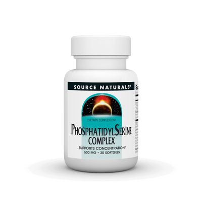 Source Naturals PhosPhatidyl SerinecomPlex Supports Concentration* 500mg- 30 Softgels