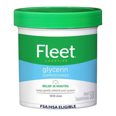 Fleet Glycerin Suppositories for Constipation Relief, 50ct