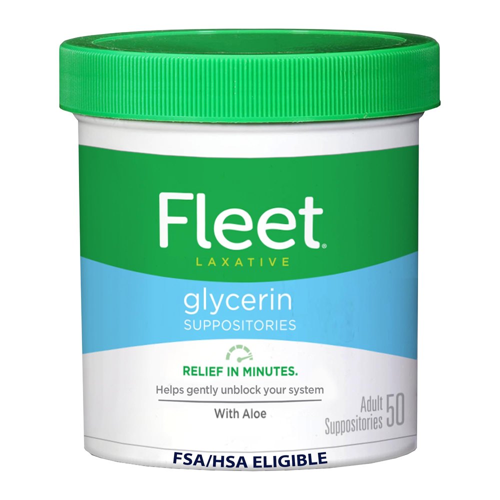 Fleet Glycerin Suppositories for Constipation Relief, 50ct