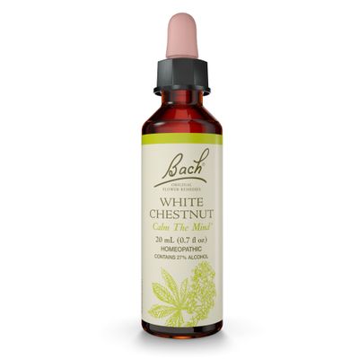 Bach Original Flower Remedies, White Chestnut - Calm The Mind - Natural Homeopathic Flower Essence for Emotional Balance - Vegan, Gluten Free, Sugar Free - 20mL Dropper