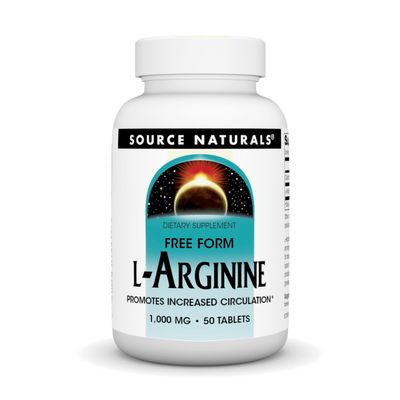 Source Naturals L-Arginine Promotes Increased Ciculation* 1000 mg Free Form - 50 Tablets