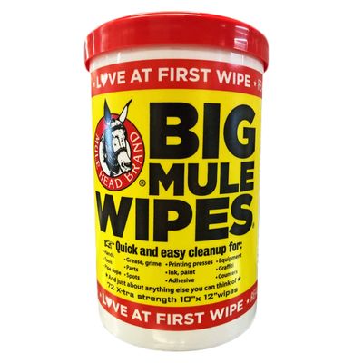 Big Mule Wipes -6 Mule Head Brand Wipes 72 Count Oil and Grease/Grime Remover