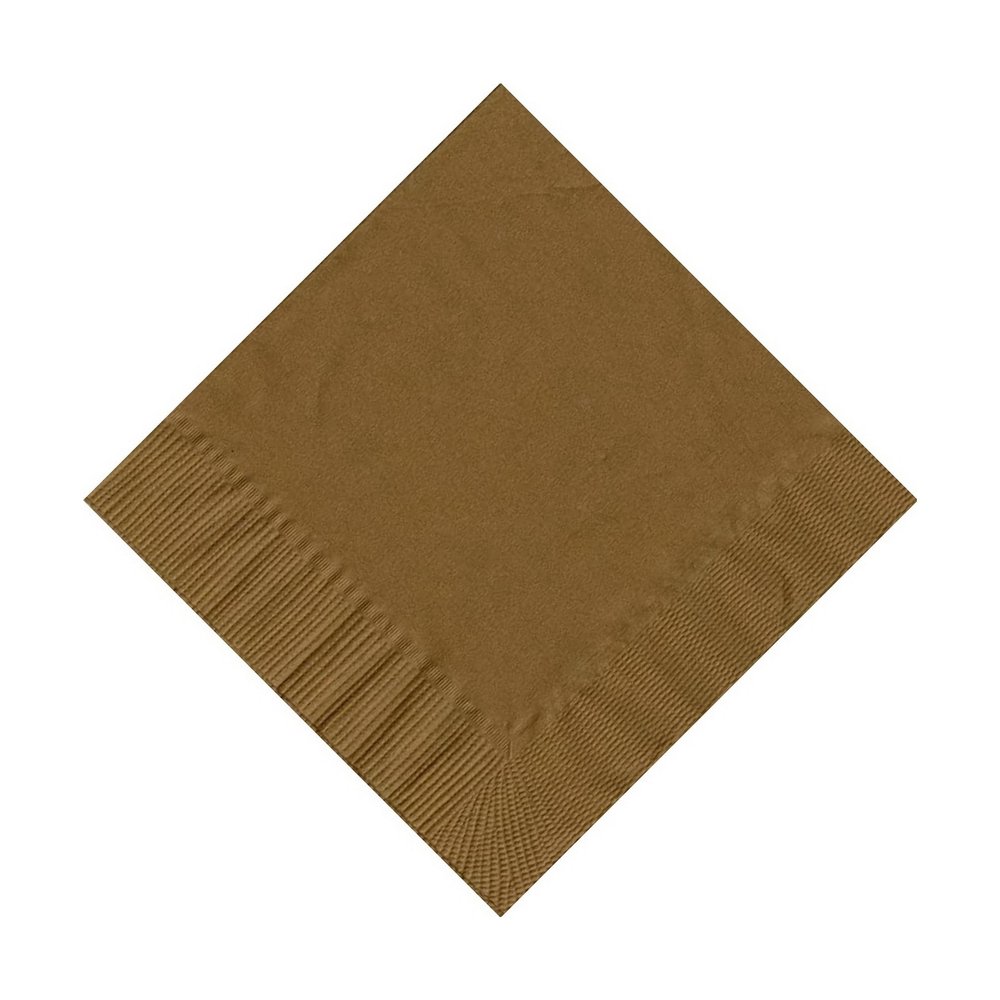 200 Gold (4 Pks of 50) 2 Ply 10 X 10" Plain Solid Color Beverage Cocktail Napkins