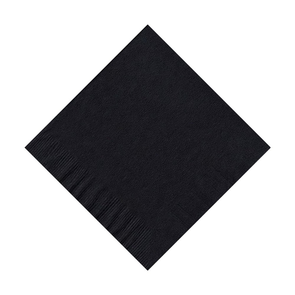 200 Black (4 Pks of 50) 2 Ply 10 X 10" Plain Solid Color Beverage Cocktail Napkins