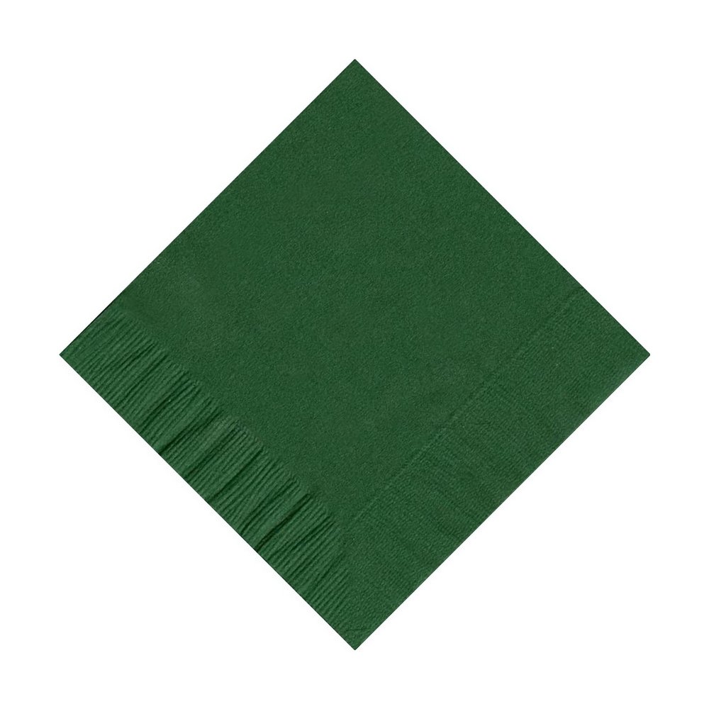 200 Hunter Green (4 Pks of 50) 2 Ply 10 X 10" Plain Solid Color Beverage Cocktail Napkins