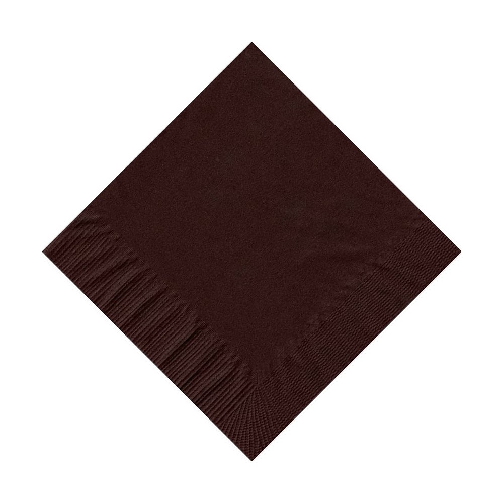 200 Chocolate (4 Pks of 50) 2 Ply 10 X 10" Plain Solid Color Beverage Cocktail Napkins