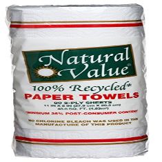 Natural Value, 100% Recycled Paper Towels (80-Sheets), 1 Count