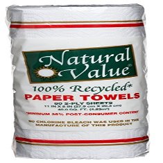 Natural Value, 100% Recycled Paper Towels (80-Sheets), 1 Count