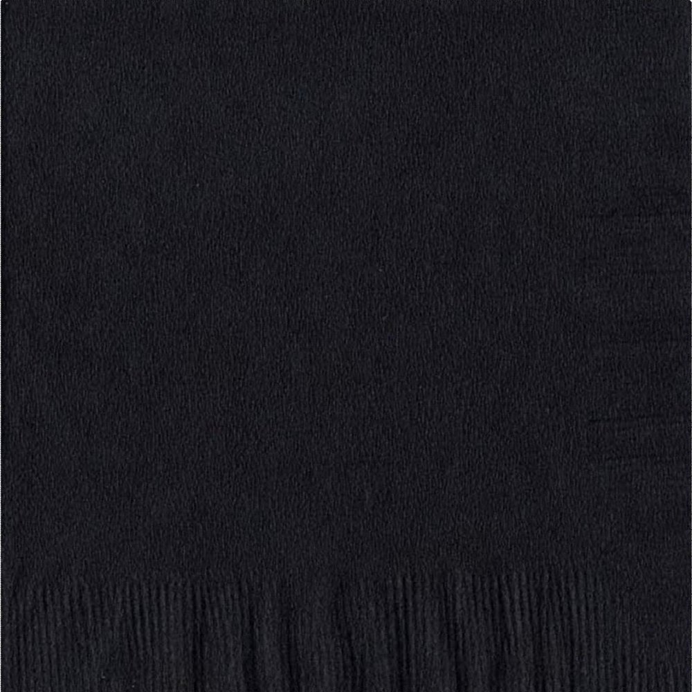 200 Black Luncheon/Dinner Napkins Plain Solid Colors