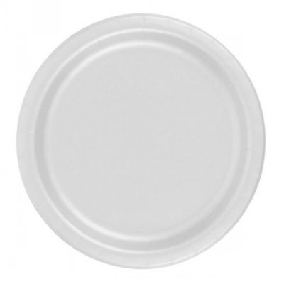 72 White Desert/Cake Paper Plates 7in