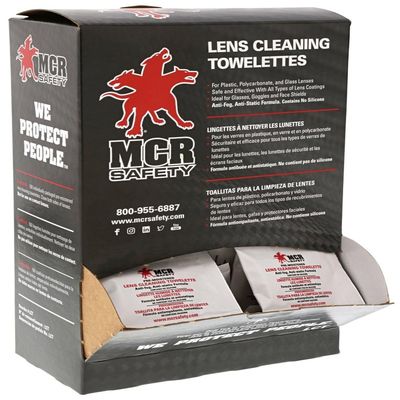 MCR Safety LCT Anti-Fog Anti-Static Lens Cleaning Towelette - 100 Wipes