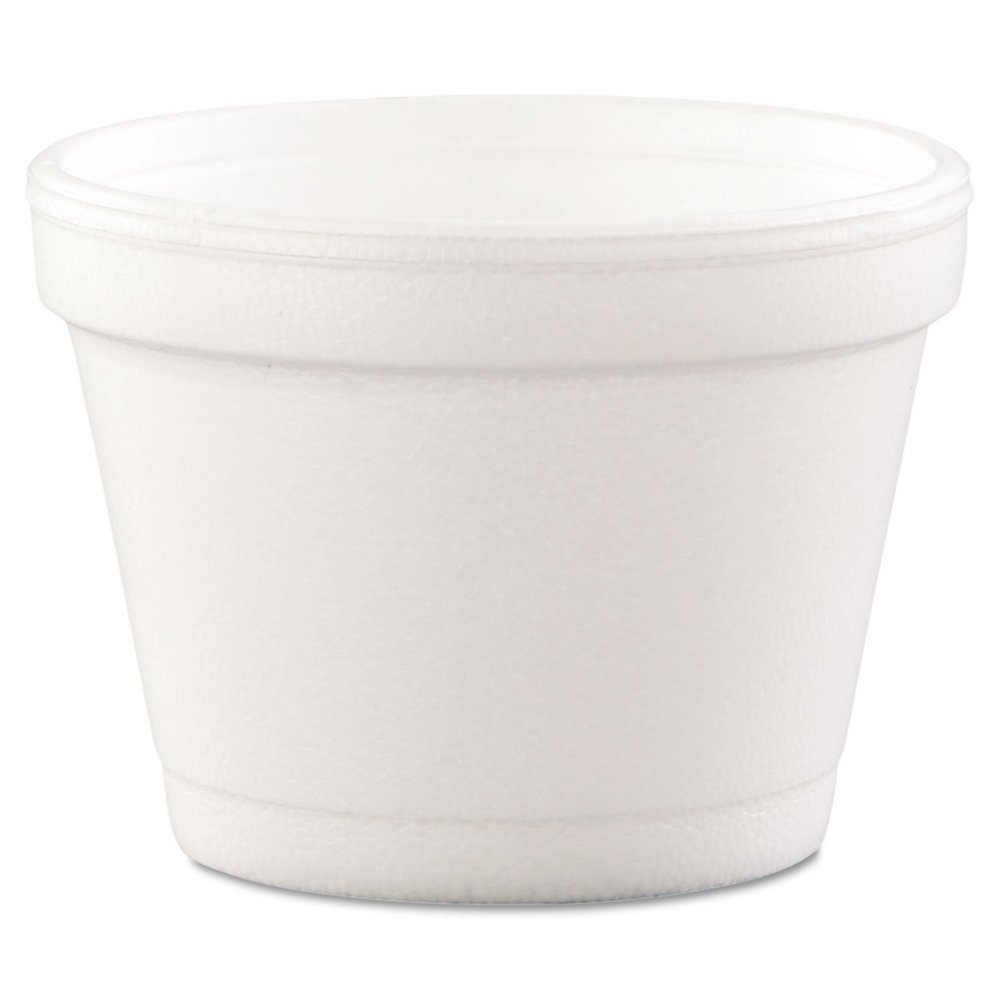 Dart DCC 4J6 Bowl Containers, Foam, 4oz, White (Case of 1000)