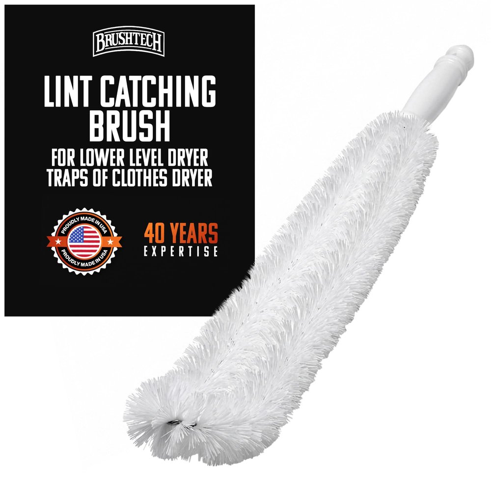Brushtech Lint Catching Brush for Lower Level Dryer Traps of Clo