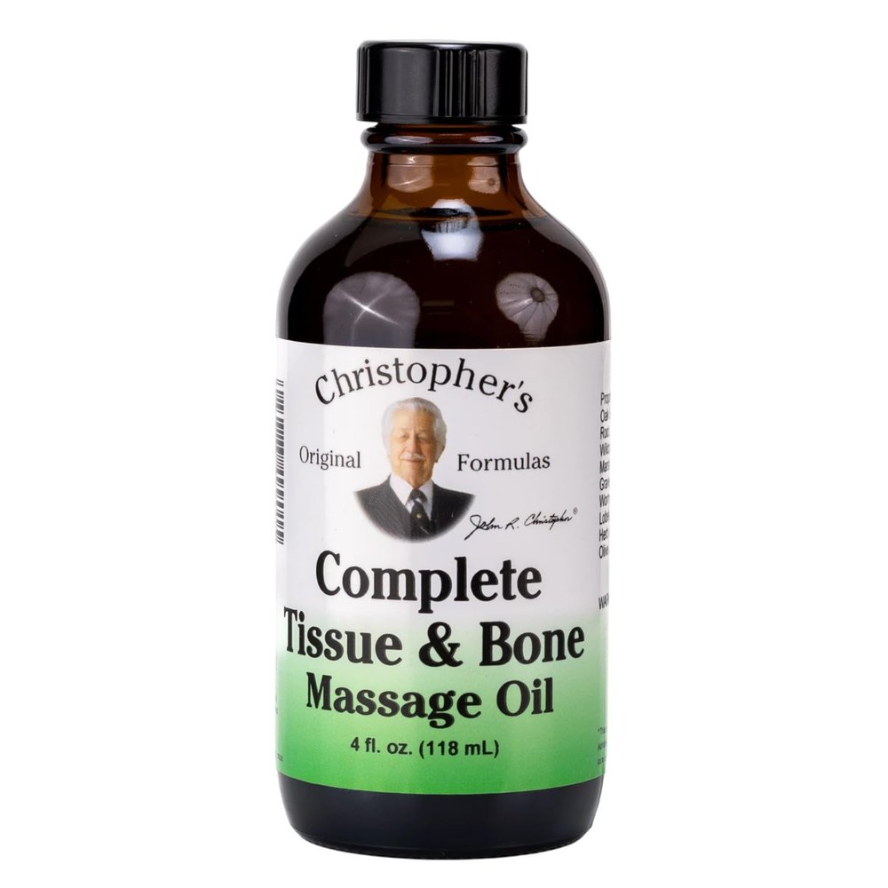 Christophers Original Formulas Complete Tissue & Bone Massage Oil, 4 fl oz | Herbal Topical Oil for Massage & Skin Care