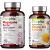 biophix Megazyme Forte 200 Tablets - Free Vitamin D-3 5000 IU 30 Softgels - Natural Plant Proteolytic Enzymes Nattozimes Serrazimes Supports Digestive System Immune Health view 1