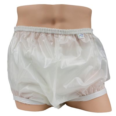 Leakmaster Deluxe Heavy Duty Adult Pullon Plastic Pants. Features Premium Quality Extra Thick 7 Mil Vinyl, Enclosed Elastic, Extended Waist and Roomy Fit. 2X-Large Fits 48-52 in.