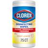 Clorox Disinfecting Cleaning Wipes, Bleach Free, Crisp Lemon, 75 Count (Pack May Vary) view 1