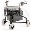 3 Wheeled Walker Blue - Solid, oversized 8" tires will never puncture and provide more stability for a safe walk on any terrain. Heavy Duty plastic tray, wire basket and large vinyl storage pouch included. view 1