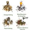 4 Green Tea and Oolong Tea Samplers, Caffeinated, Wuyi Oolong Tea, Raspberry Blackberry Tea, Peach Oolong, Orange Oolong, Loose Leaf Tea view 3