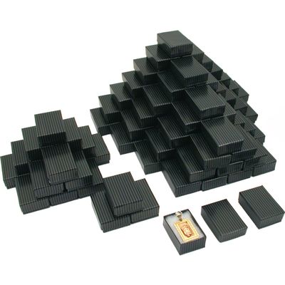 100 Black Stripe Cotton Filled Jewelry Gift Box 1 7/8"