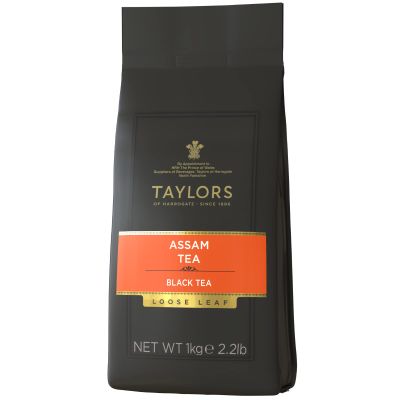 Taylors of Harrogate Assam, Black Tea, Loose Leaf, 1 Kilo Bag|2.2lb (Pack of 1), Full-bodied, Satisfying & Malty, Caffeinated, Premium Whole Leaf Tea