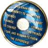 6 Year Midnight Blue AA Medallion Chip Tri Plate Gold & Nickel Plated Serenity Prayer view 2