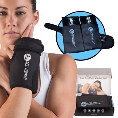 ActiveWrap Wrist Ice Pack Wrap  PT-Designed Gel Ice Packs for Hand & Wrist Pain, Adjustable Compression & Reusable Support, Cold Wrap for Carpal Tunnel, Swelling, and Sprains