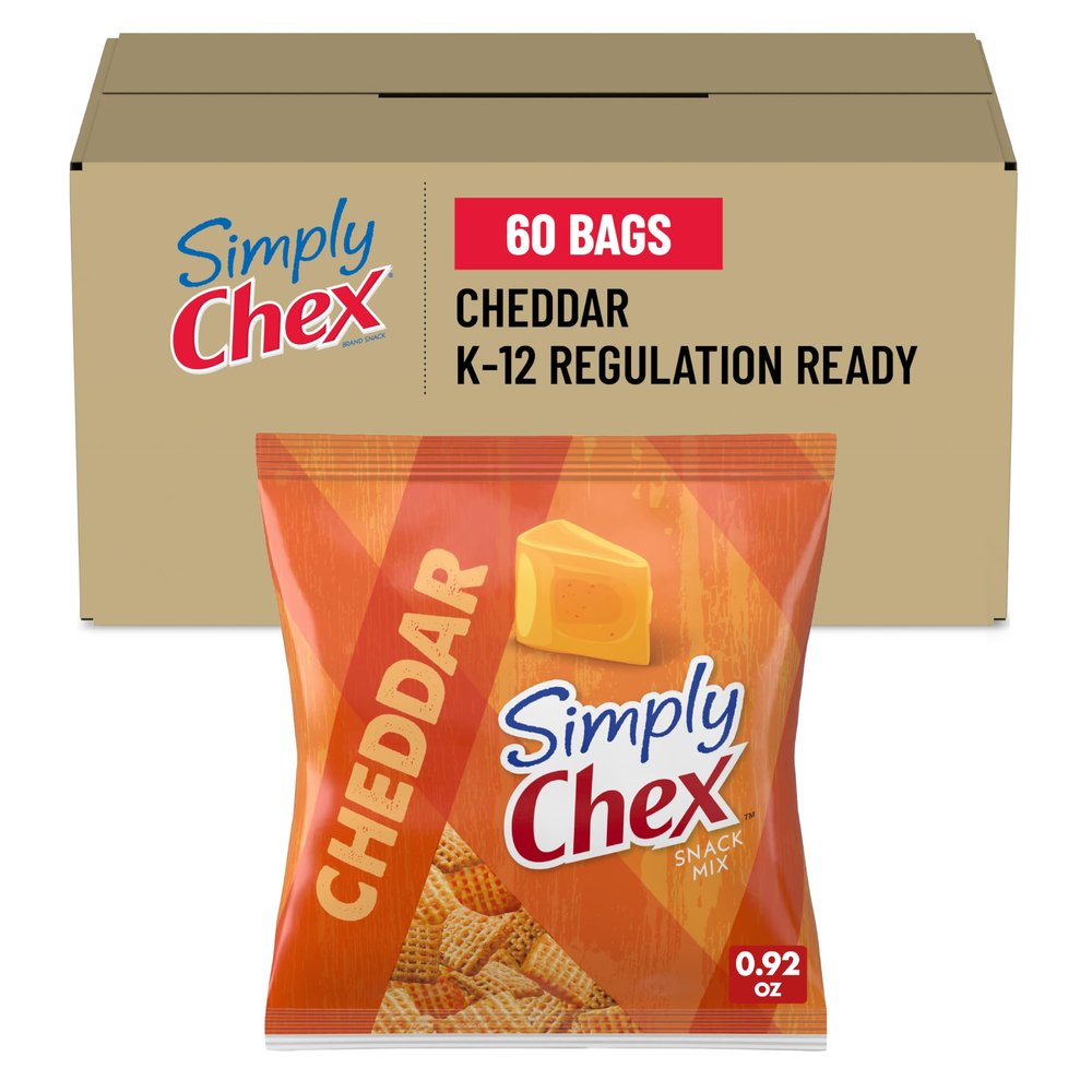 Chex Cheddar Flavor Snack Mix, 1.75-Ounce Single Serve Bags (Pack of 60)