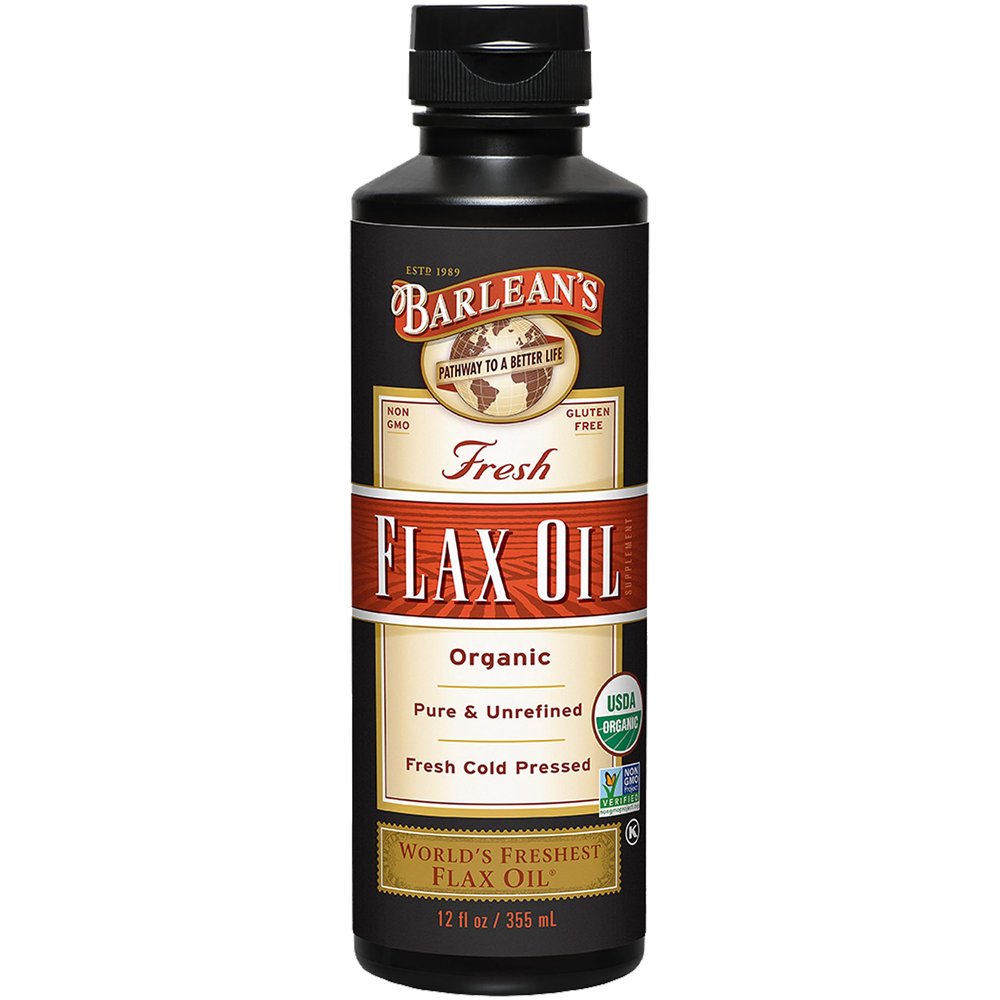 Barlean's Organic Flaxseed Oil Liquid from Fresh Cold Pressed Flax Seeds, 7,640mg ALA Omega 3 Fatty Acid Supplement for Healthy Hair, Skin, and Eyes, Vegan and Gluten Free, 12 oz