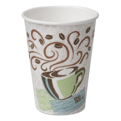 Dixie PerfecTouch Insulated Paper Hot Cup, 16oz, Coffee Haze Design, 50 Count