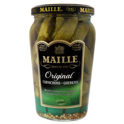 Maille Pickles Cornichons Original The perfect cornichon for garnishing a gourmet sandwich or snacking Product of France 13.5 oz