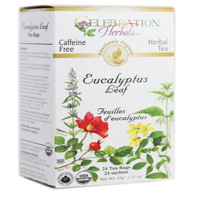 Celebration Herbals Organic Eucalyptus Leaf Tea Caffeine Free -- 24 Herbal Tea Bags